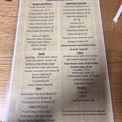 Yesterdays Grill Main Menu