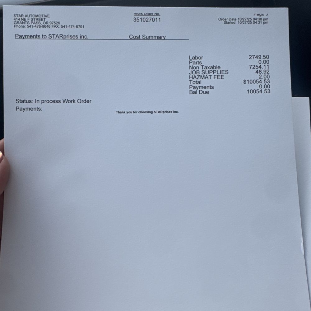 STAR Automotive - Quote 1 10/27/25 pg 3/3 - Auto Repair Near Me - Grants Pass, Oregon STAR Automotive - Quote 1 10/27/25 pg 3/3 - Auto Repair Near Me - Grants Pass, Oregon