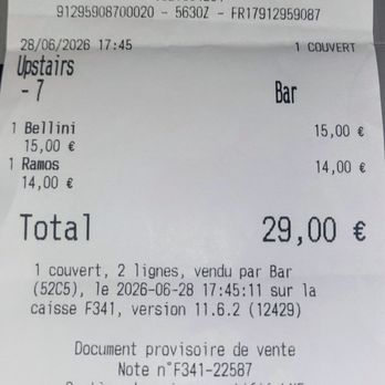 Bar Nouveau - 1 euro = $1.15 US - Cocktail Bars Near Me - Paris, 01