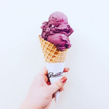 Graeter's Ice Cream - Black raspberry chip ice cream in a waffle cone--my favorite! - Ice Cream & Frozen Yogurt Near Me - Cincinnati, Ohio