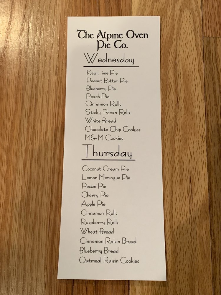 ALPINE OVEN PIE CO 650 CO340, Fruita, Colorado Bakeries Yelp