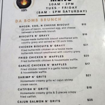 Southern Love - Front of the brunch menu. - Southern Near Me - Honolulu, Hawaii Southern Love - Front of the brunch menu. - Southern Near Me - Honolulu, Hawaii