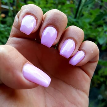 Nails Plus - CND Shellac in "Beckoning Begonia" Love it- extra coat next time though. (I work heavily with my hands& got lighter after a week) - Nail Salons Near Me - Santa Cruz, California