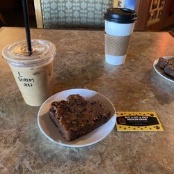 Black Cat Coffee House - Zucchini loaf and iced latte