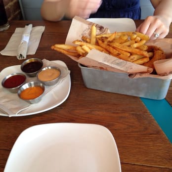 Bareburger - Astoria - Fries and onion ring combo - Burgers Near Me - Astoria, New York