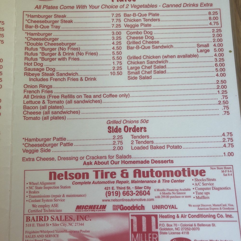 Rufus' Restaurant - New American Near Me - Goldston, North Carolina