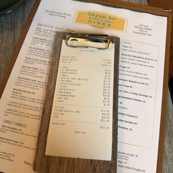 Bayan Ko Diner - Our bill for a party of 6 - Cuban Near Me - Chicago, Illinois Bayan Ko Diner - Our bill for a party of 6 - Cuban Near Me - Chicago, Illinois