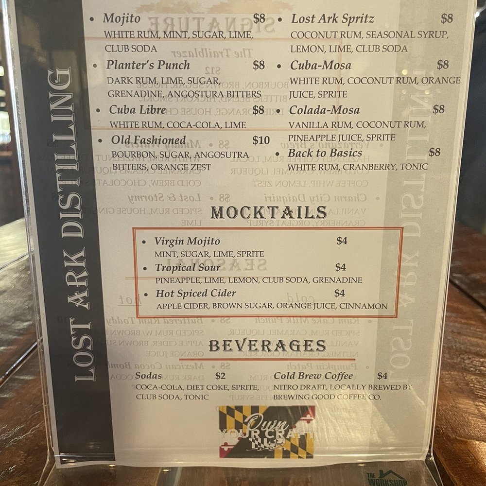 Lost Ark Distilling Company - Menu - Beer, Wine & Spirits Near Me - Columbia, Maryland Lost Ark Distilling Company - Menu - Beer, Wine & Spirits Near Me - Columbia, Maryland
