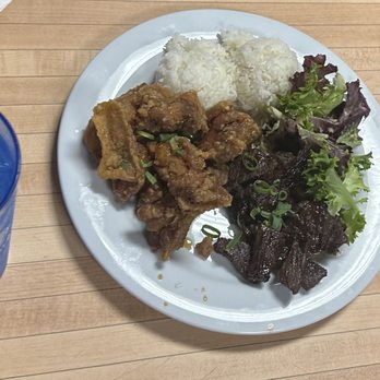 Aiea Bowl - Tasty Chicken and Kalbi Beef plate - Bowling Near Me - Aiea, Hawaii