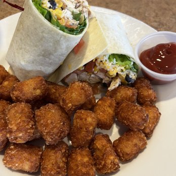 Tin Cup Bar & Grill - Southwest Chicken Wrap with Tater Tots - Bars Near Me - Livonia, Michigan
