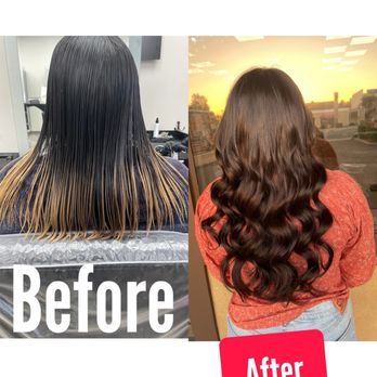 Glam With Mariam - Before and after hair cut, extensions, and style absolutely unrecognizable and beautiful. I've never felt so good about my hair ! - Hair Stylists Near Me - El Cajon, California