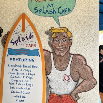 Splash Cafe - Entrance area which gives some if the menu options - American Near Me - Pismo Beach, California