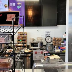 Kona Bros Coffee - Food prep area looking very busy and unorganized