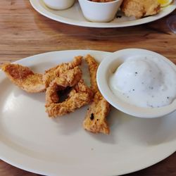 The Porch - 3 Chicken Strips w Mashed Potatoes.
