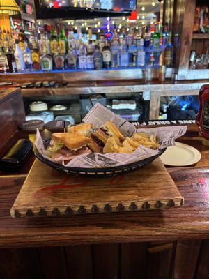 Photo of The Distinguished Wien - Mooresville, IN, US. Club sandwich on "mini" bar table