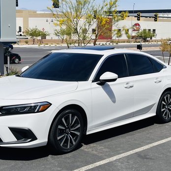 Precision Window Tint - 35% front windshield. 15% on sides and back. And 35% glare strip to match the 15% sides. - Car Window Tinting Near Me - Henderson, Nevada