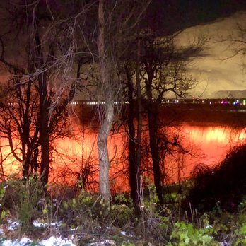 Niagara Falls State Park - Horseshoe Falls - Autumn Night  Behind  Fallsview Casino Resort Niagara Falls, Ontario - Parks Near Me - Niagara Falls, New York