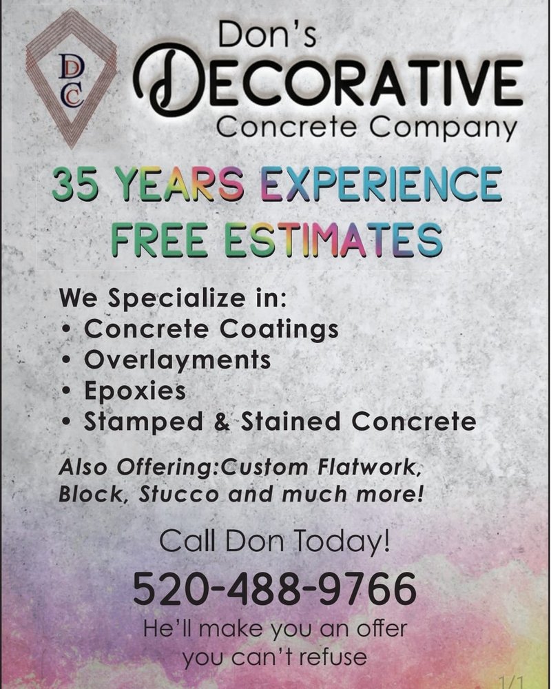 DON’S DECORATIVE CONCRETE Request a Quote 3202 E Bellevue St