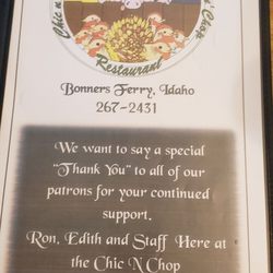 Menu cover.
