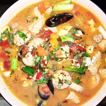 Leftovers Cafe - Seafood Tom Yum with calamari, shrimp, mussels and fish of the day. Massive bowl. - Seafood Near Me - Jupiter, Florida
