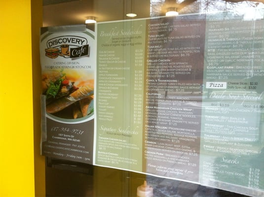Menu photo 6 Discovery Cafe  Cambridge, MA