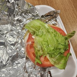 Cook Out - This is what comes on a plain sandwhich. Plain means no lettuce, tomatoe, mayo etc.