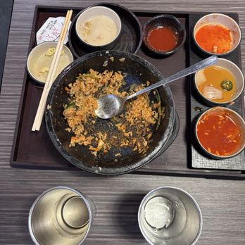 Gopchang Story - Hot Stone Pot Bibimbap, barley tea, side dishes - Korean Near Me - Warwick, Rhode Island Gopchang Story - Hot Stone Pot Bibimbap, barley tea, side dishes - Korean Near Me - Warwick, Rhode Island