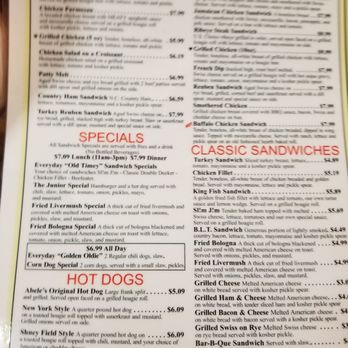 Abele's Family Restaurant - Print very small - Seafood Near Me - Morganton, North Carolina