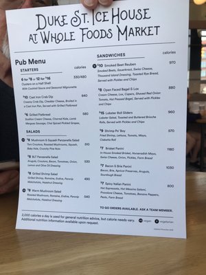 Menu photo 2 Duke St Ice House Alexandria, VA