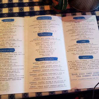 Summer Shack-  Cambridge - 12/12/19 menu - Seafood Near Me - Cambridge, Massachusetts