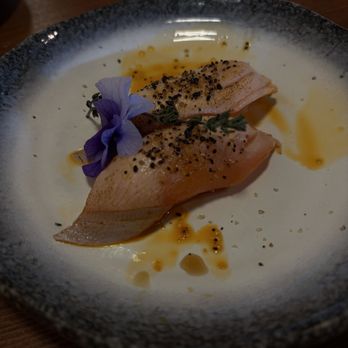 Tsukiyo Sushi - seared salmon nigiri - Sushi Bars Near Me - Westminster, California