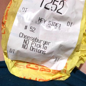 McDonald's - the receipt for the hamburger - Fast Food Near Me - Lathrop, California