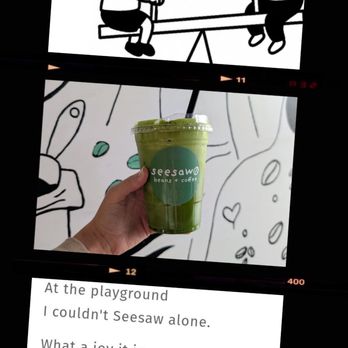 Seesaw Beans And Coffee - Double matcha, half sweet, oat milk - Coffee Roasteries Near Me - Buena Park, California