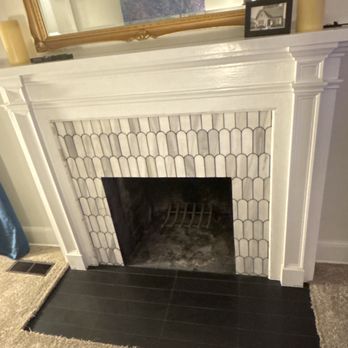 Shark Style - Our fireplace. He did the surround and the hearth. - Tiling Near Me