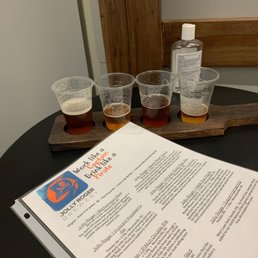 a sample flight of beers a sample flight of beers
