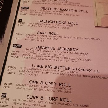 Saku - Sushi Menu - Cocktail Bars Near Me - Hoboken, New Jersey