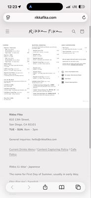 Menu photo 2 Rikka Fika San Diego, CA Menu photo 2 Rikka Fika San Diego, CA