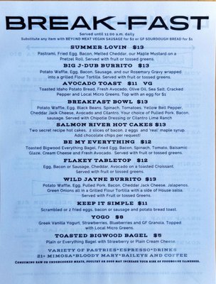 Menu photo 1 Cafe 6 three 4 McCall, ID