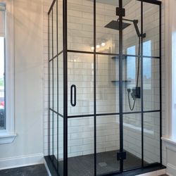 A&K Glass - 90 Degree Framed Shower Enclosure W/ Grids!