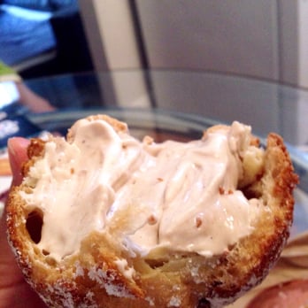Bibble & Sip - The earl grey cream puff after being ripped in half. SOO GOOD. I can now die a full, happy, and satisfied woman :) - Coffee & Tea Near Me - New York, New York