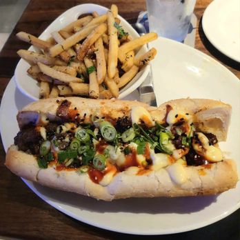 Yard House - Korean BBQ Cheesesteak with Garlic Fries - New American Near Me - Sacramento, California Yard House - Korean BBQ Cheesesteak with Garlic Fries - New American Near Me - Sacramento, California