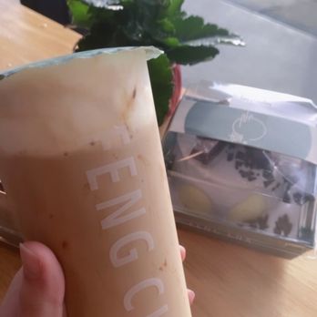 Feng Cha Tea House - dirty boba and taro chocolate cake - Bubble Tea Near Me - Dublin, California