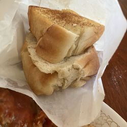 Blue Parrot On wheels - Garlic bread