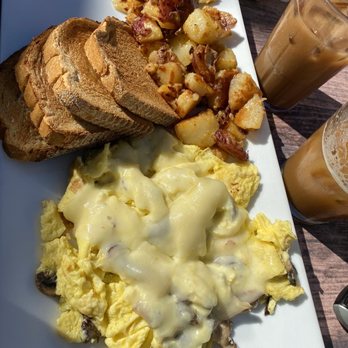 Wally's - Mushroom Swiss scramble and DELICIOUS RYE - New American Near Me - Surf City, New Jersey Wally's - Mushroom Swiss scramble and DELICIOUS RYE - New American Near Me - Surf City, New Jersey