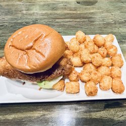 Uncle Buck's Fish Bowl & Grill - Cod Sandwich with Ultimate Tots