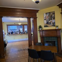Albemarle Coffee House - One of the dining rooms with the ordering counter seen in the background.