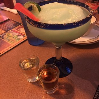 Cabos Mexican Restaurant - Small Texas Margarita, yes the shots are included - Mexican Near Me - Westfield, Indiana