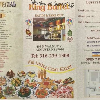 King Buffet - Fronts of takeout menu - Buffets Near Me - Augusta, Kansas King Buffet - Fronts of takeout menu - Buffets Near Me - Augusta, Kansas