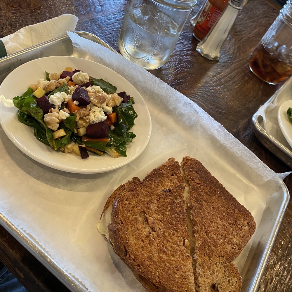 The Table - Grilled cheese and Small Portion of Roasted Root Veggie Salad - American Near Me - Louisville, Kentucky