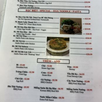 Pho Thin Hanoi - 10/6/24 Menu - Vietnamese Near Me - San Leandro, California